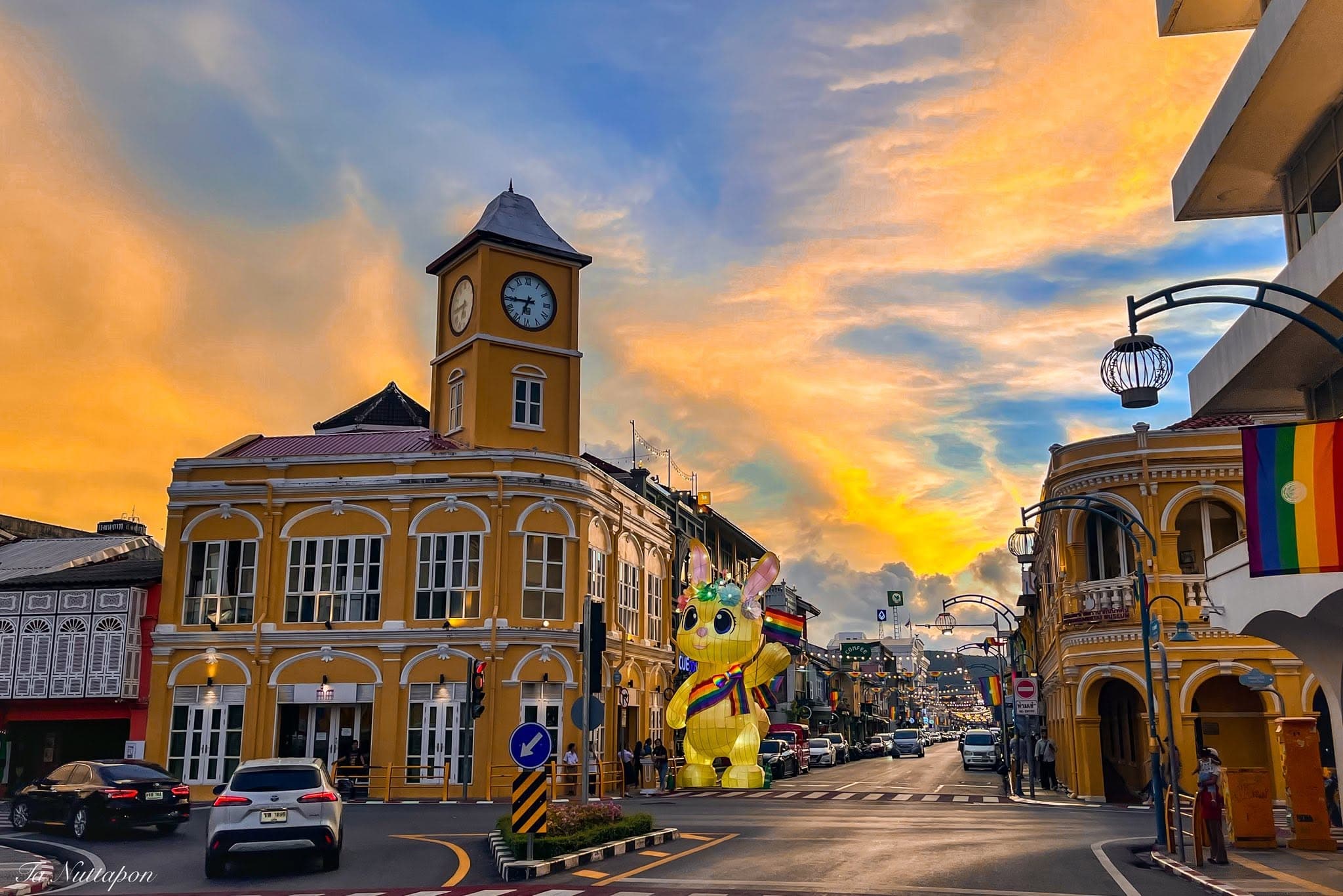 Phuket Old Town clock tower near Sino House Phuket